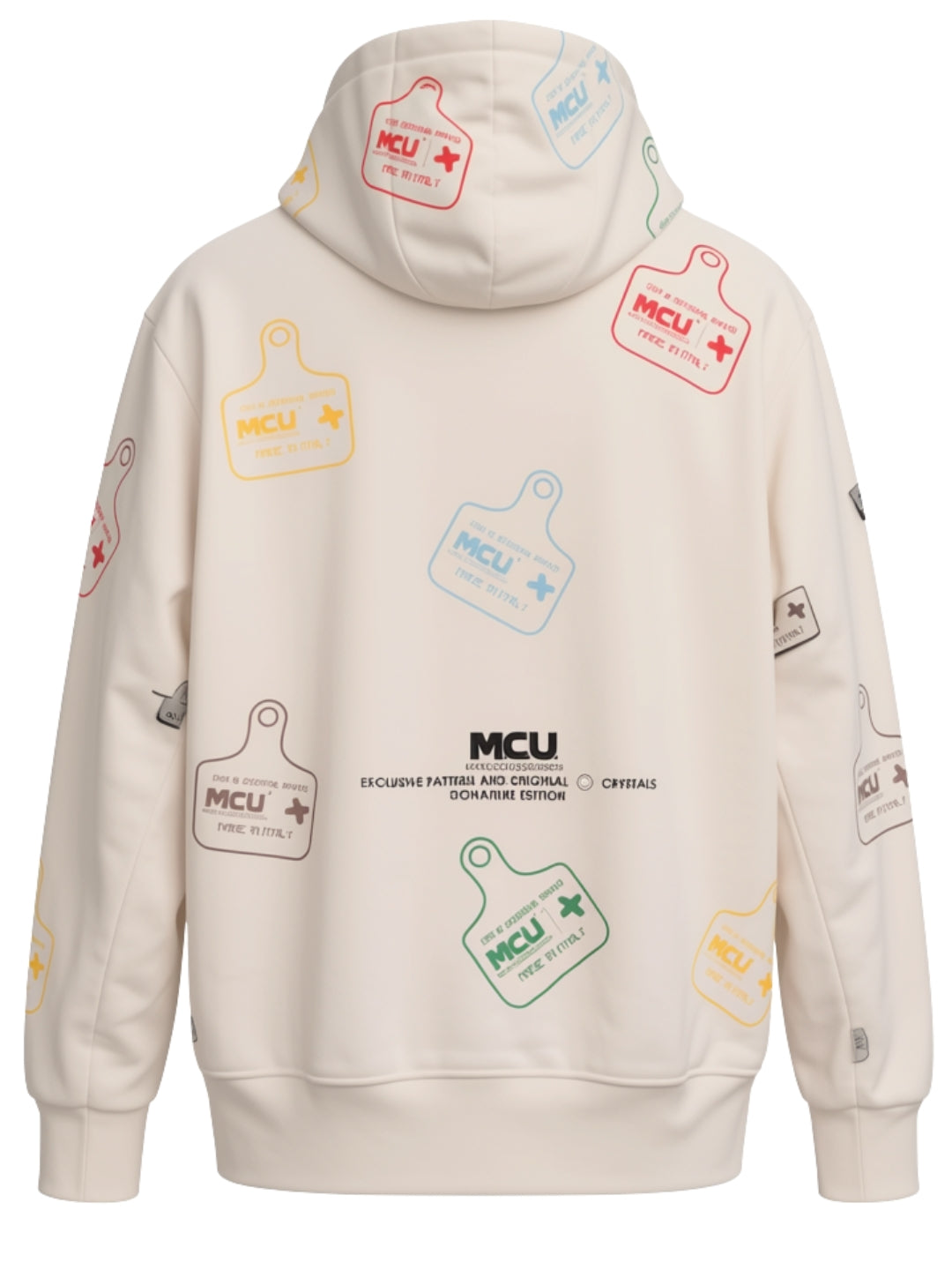 Felpa aperta da uomo e donna con stampa loggata multicolor all over MCU716Z