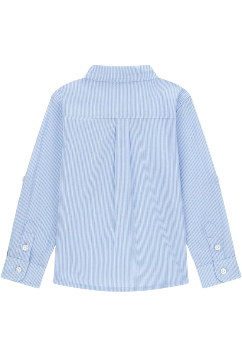 Camicia da neonato e bambino in cotone a righe con logo ricamato N6RH02WE5W0
