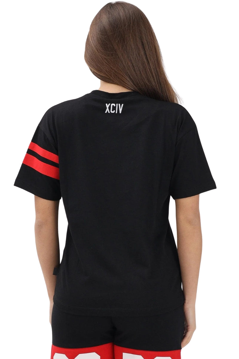 T-shirt da ragazza in cotone con dettagli a contrasto colore Z0UJQC592J105