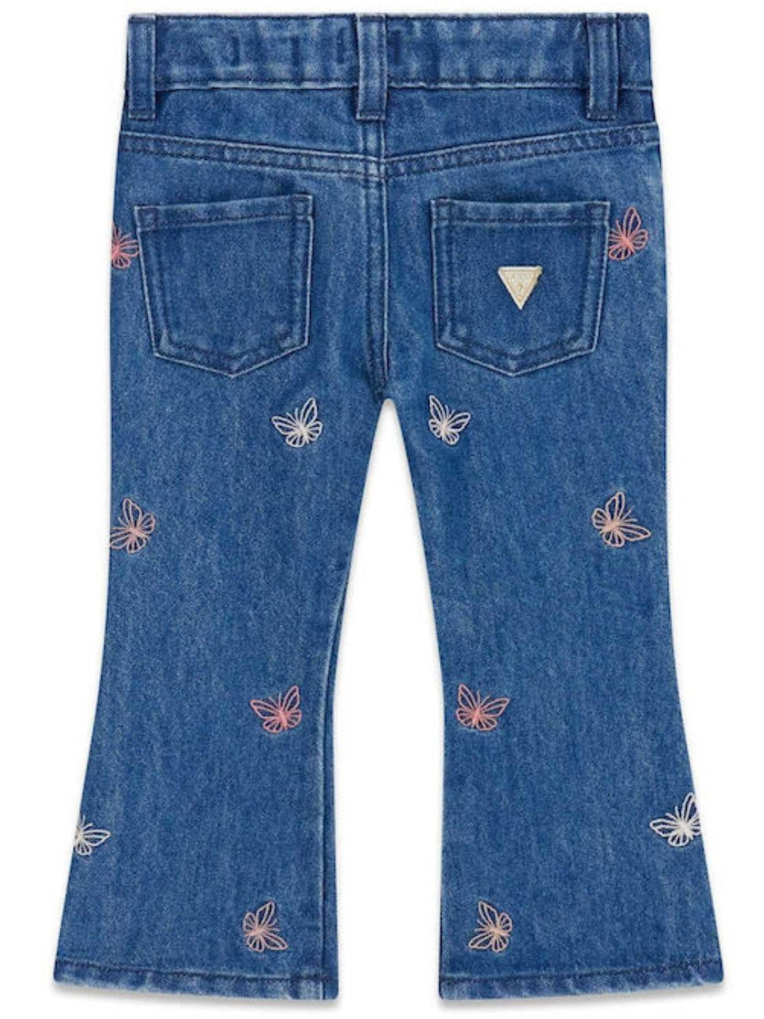 Jeans da neonata e bambina con ricami con farfalle all over K6YA07D1157