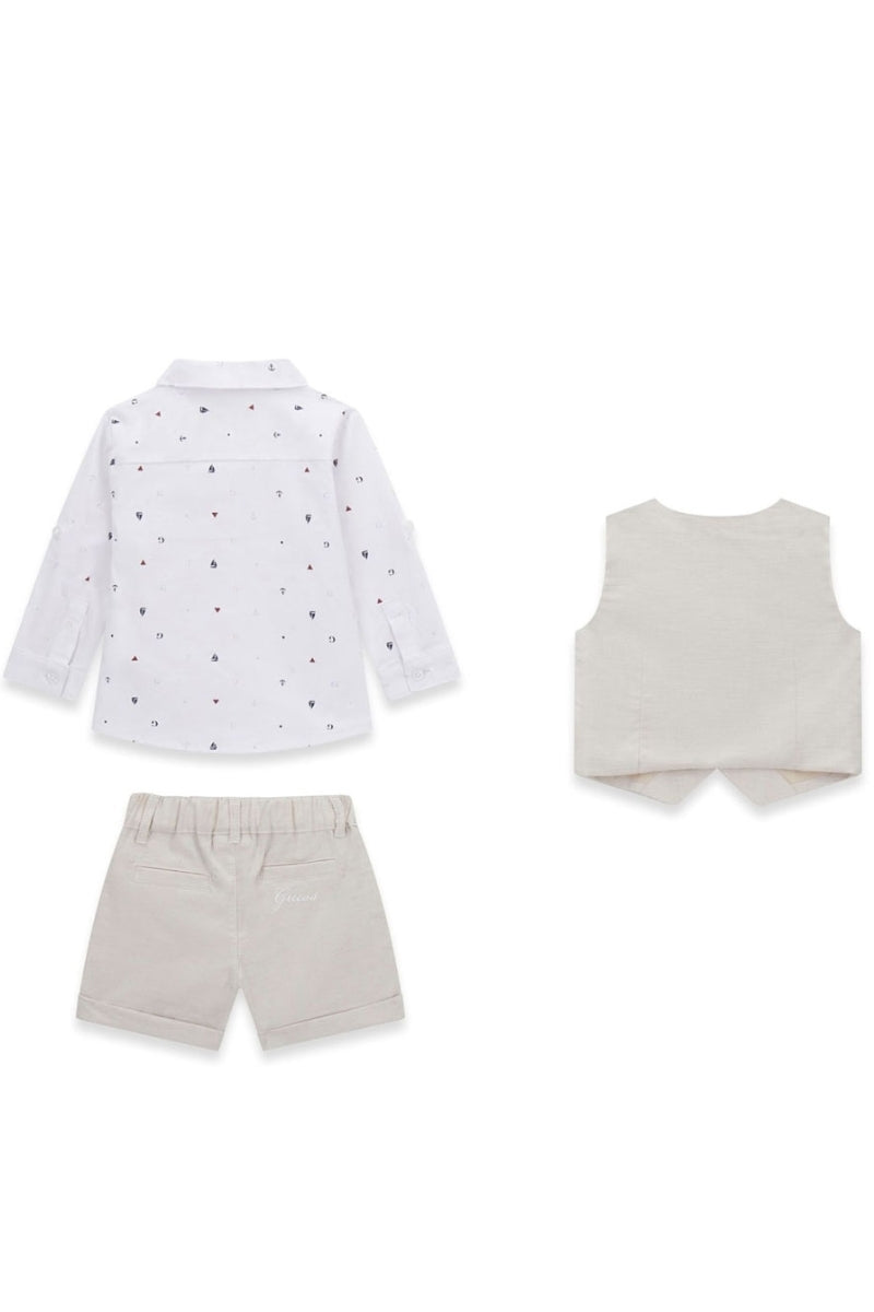 Completo tre pezzi da neonato con dettagli a contrasto I6RG12WF6P0