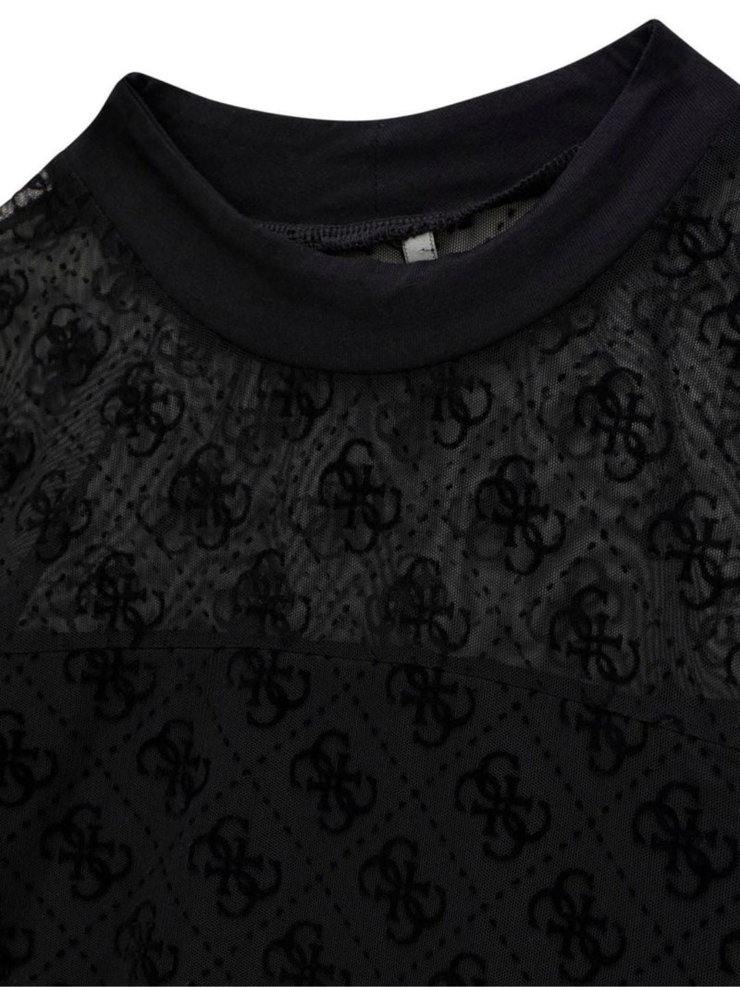 Abito da ragazza con inserti in tulle trasparente e motivo logo 4G all over J6YK04K3957