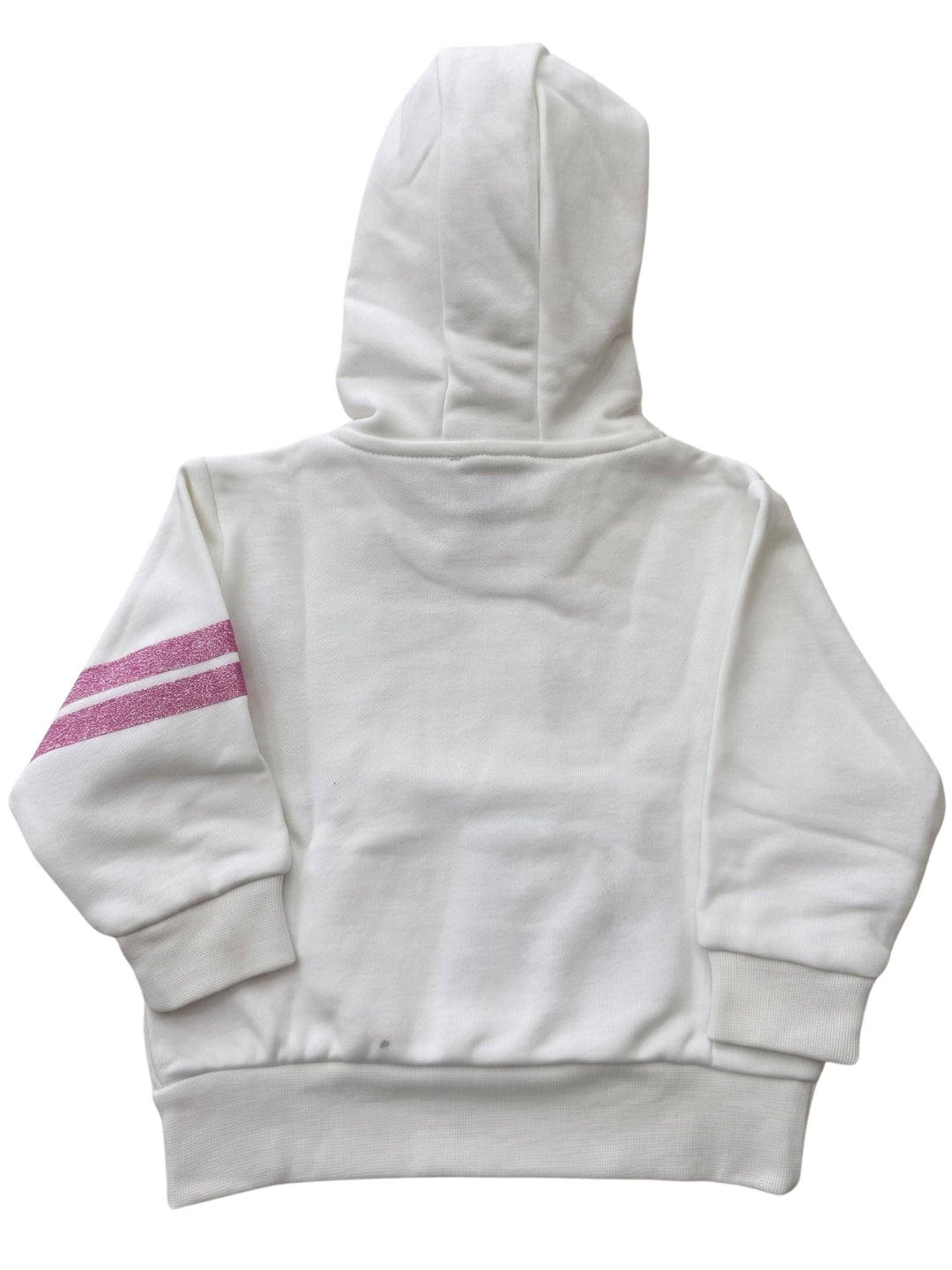 Felpa da neonata con cappuccio e dettagli a contrasto colore con glitter GC0064