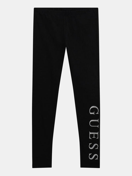 Leggins da ragazza con maxi logo lettering frontale sulla gamba sinistra