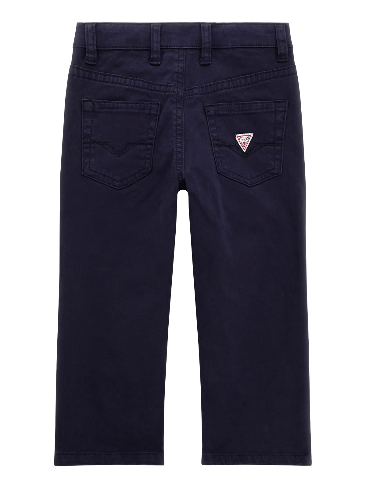 Pantaloni slim bambino a cinque tasche con triangolo logato sul retro