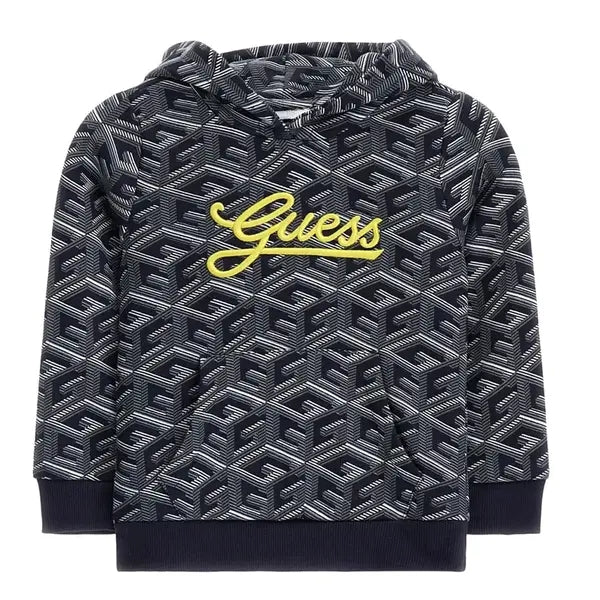 Felpa a fantasia con cappuccio e logo a contrasto