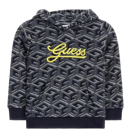 Felpa a fantasia con cappuccio e logo a contrasto