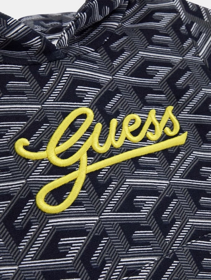 Felpa a fantasia con cappuccio e logo a contrasto