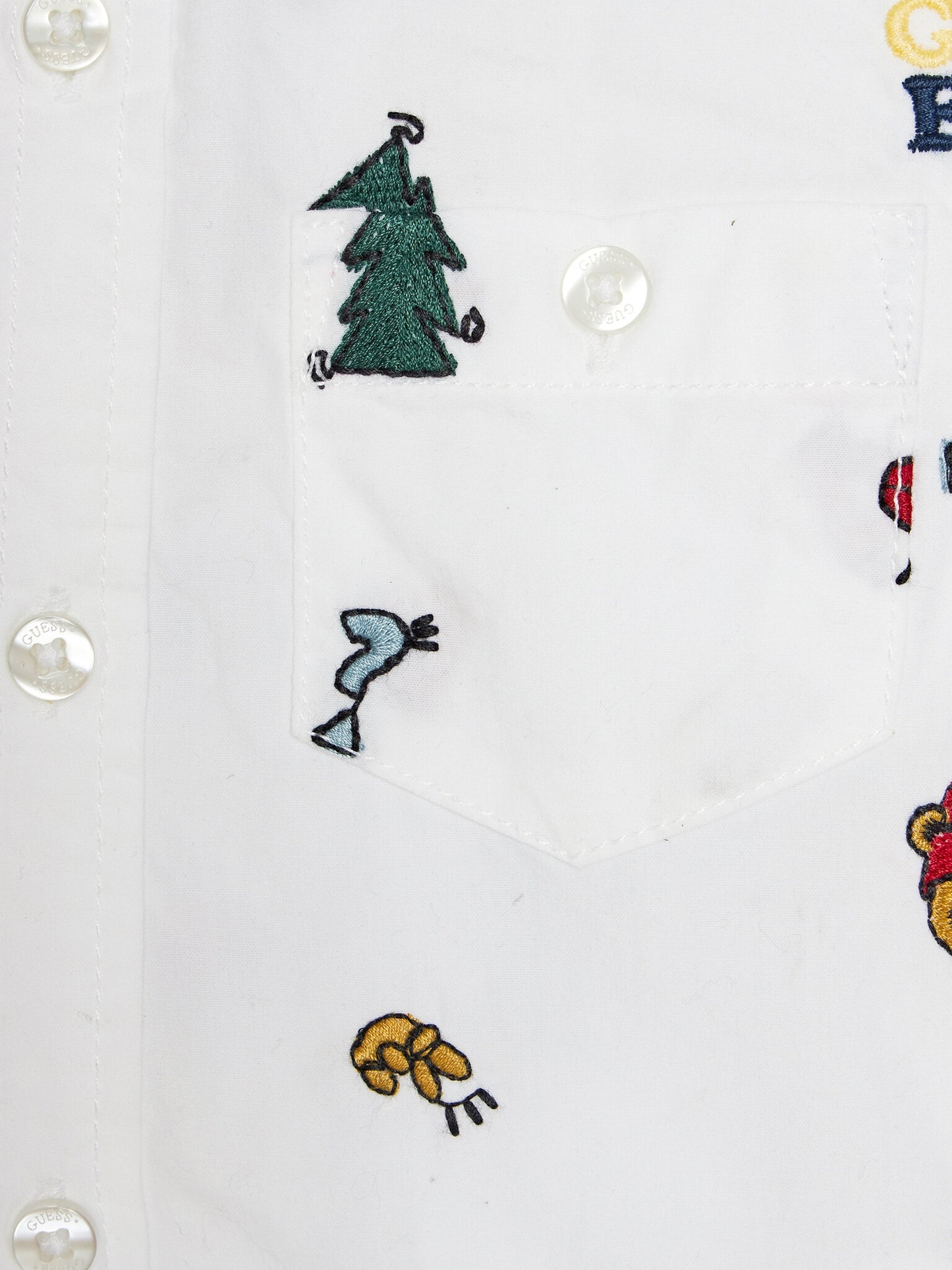 Camicia da bambino a fantasia con decorazioni all over cucite