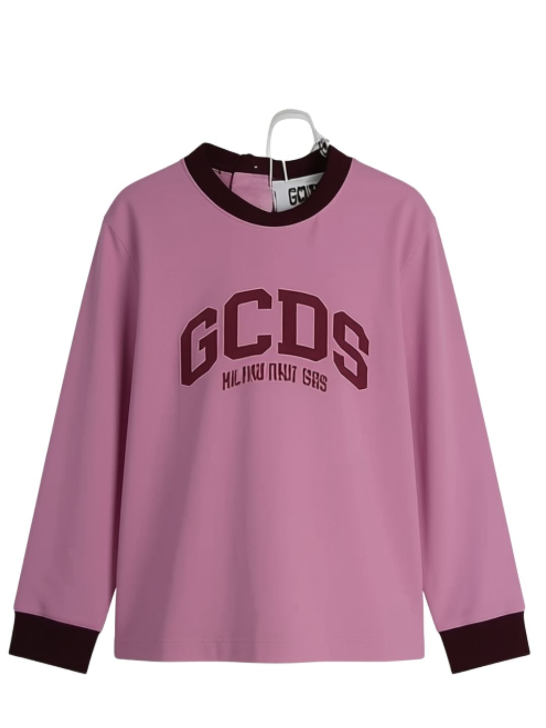 Maglia da neonata e bambina in cotone con maxi logo lettering a contrasto sul davanti GC0052