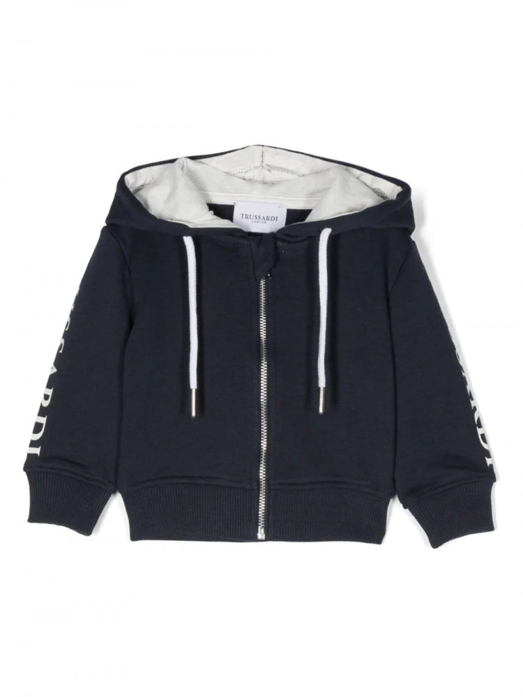 Felpa da neonato con cappuccio e zip integrale