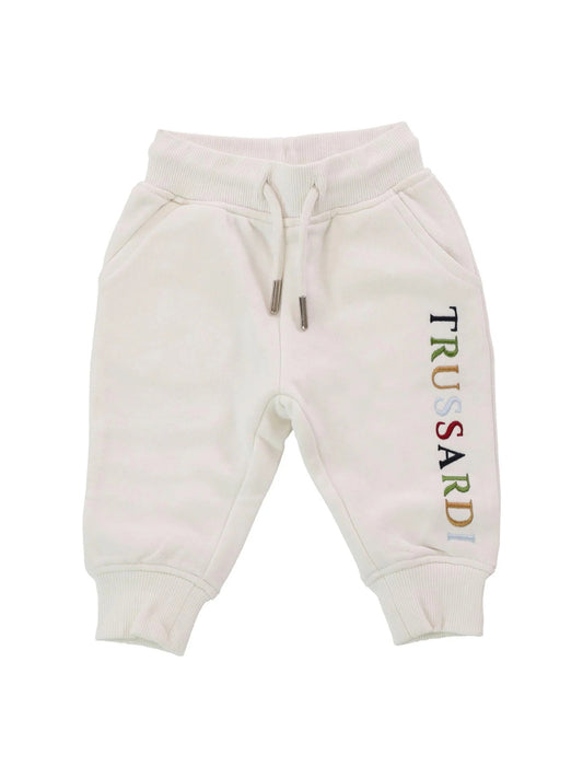 Pantaloni tuta da neonato con logo lettering sulla parte sinistra