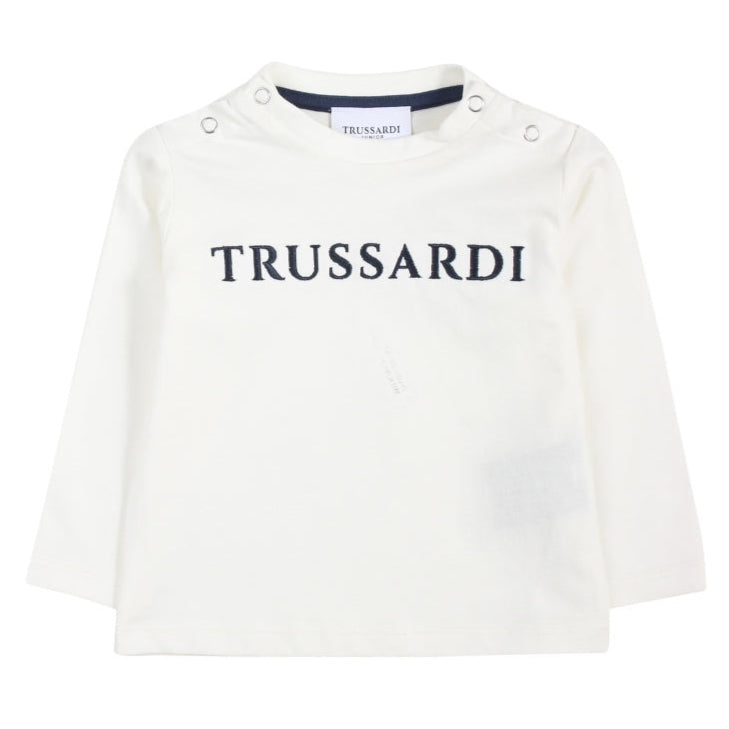 Maglia girocollo da neonato a maniche lunghe con bottoni sul collo