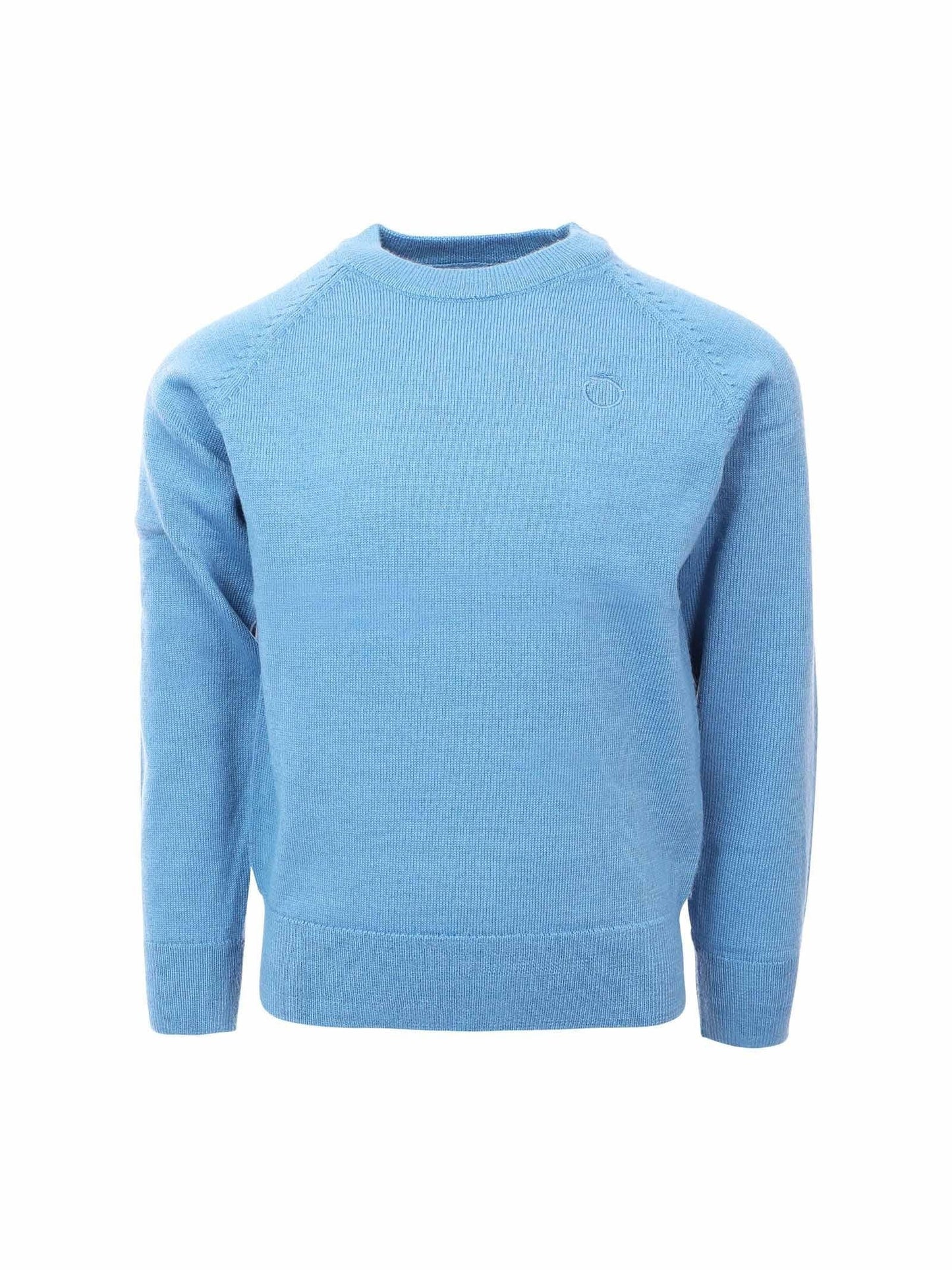 Maglione girocollo da bambino e ragazzo con targhetta logata sul retro