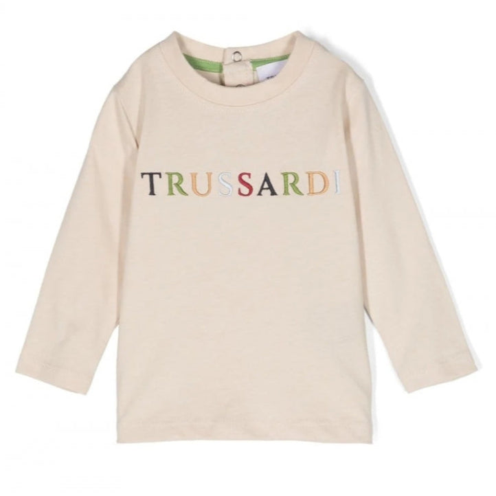 Maglia girocollo da neonato a maniche lunghe con bottoni sul retro