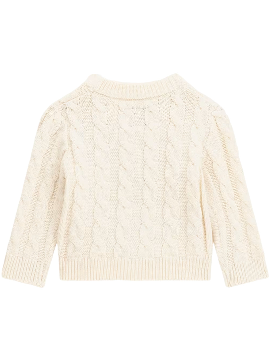 Cardigan da neonato in maglia con toppa loggata orsacchiotto cucita a sinistra I6BR01Z1653