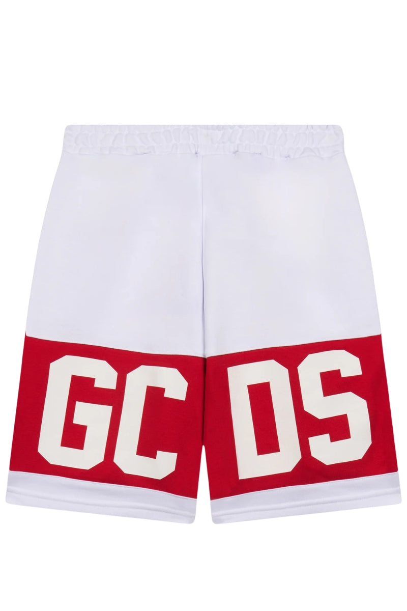 Bermuda da ragazzo e ragazza in cotone con maxi con logo lettering a contrasto fronte e retro Z0UJQL589F004