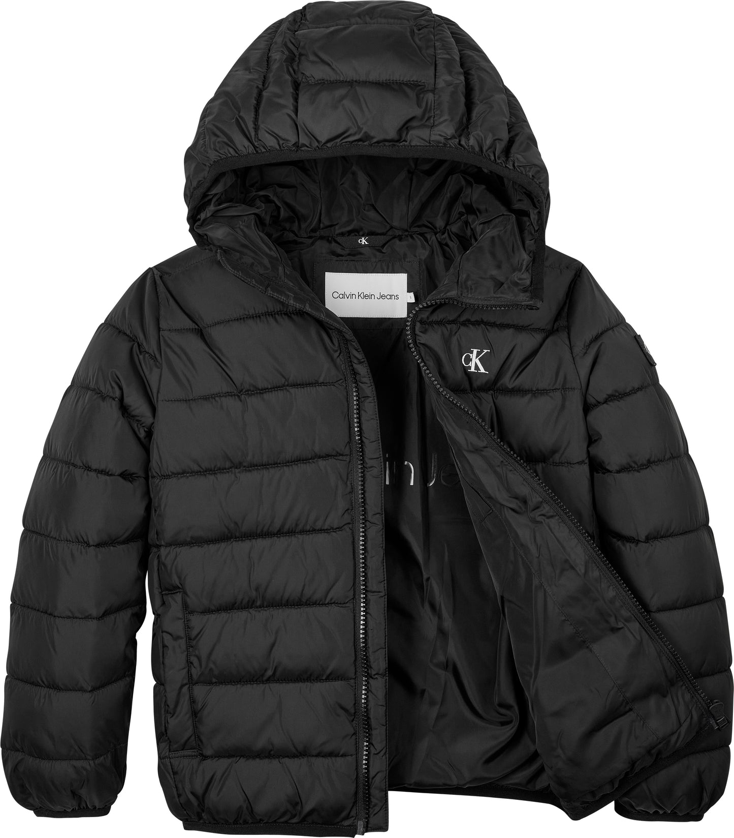 Giubbotto imbottito da bambino e ragazzo con logo monogram a sinistra