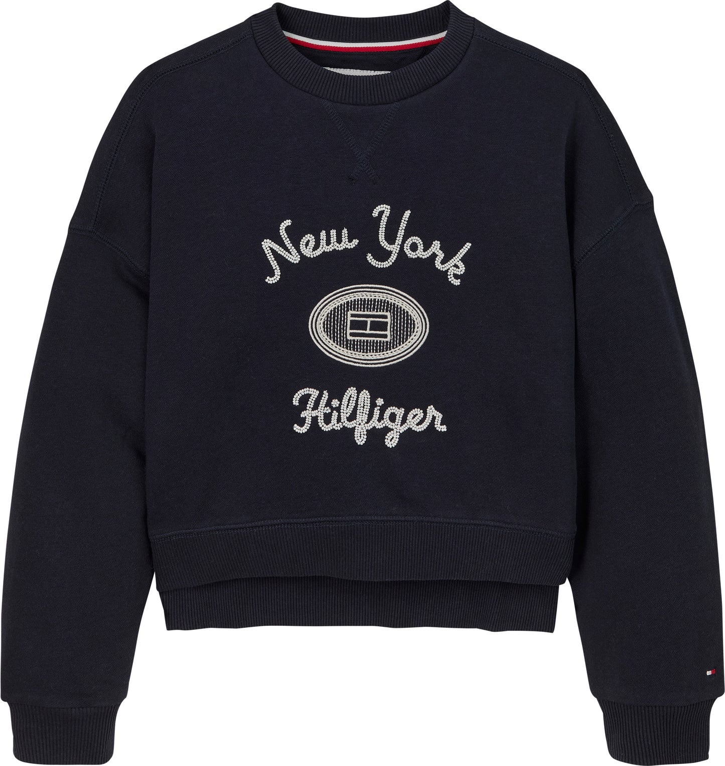 Felpa girocollo da ragazza a maniche lunghe con logo handwriting