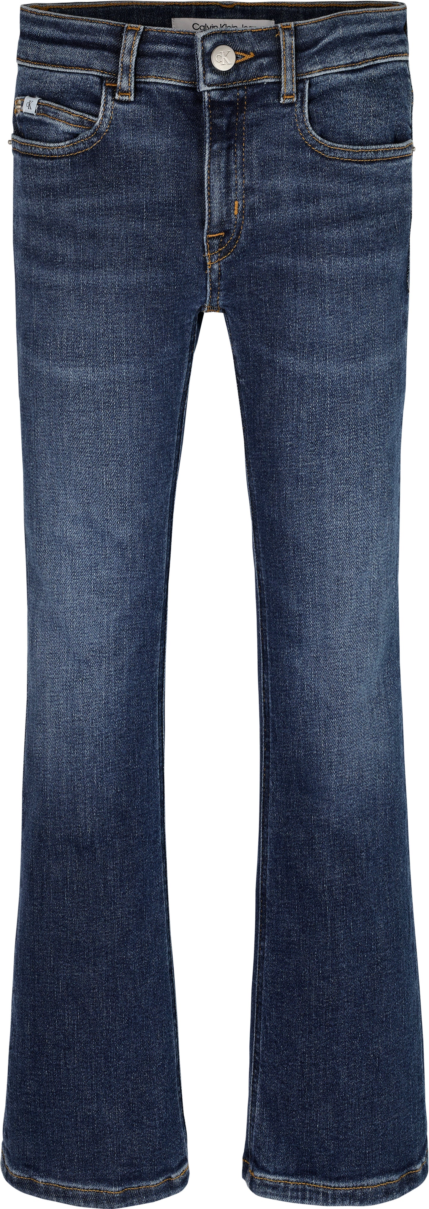 Jeans da ragazza in denim elasticizzato con vestibilità svasata