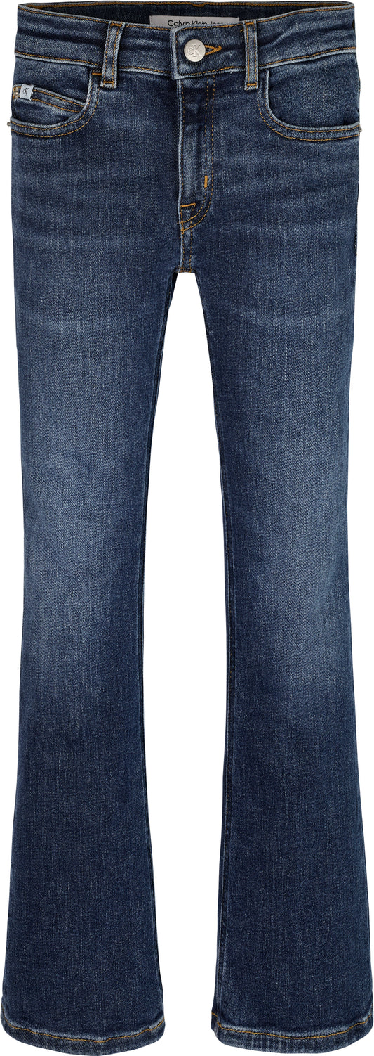 Jeans da ragazza in denim elasticizzato con vestibilità svasata