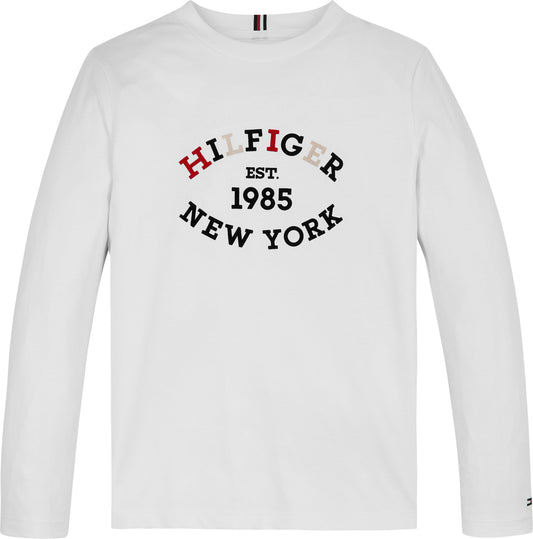 Maglia girocollo a maniche lunghe con maxi logo