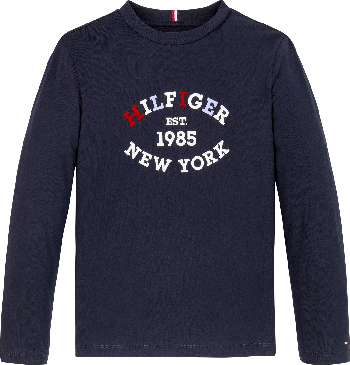 Maglia girocollo a maniche lunghe con maxi logo