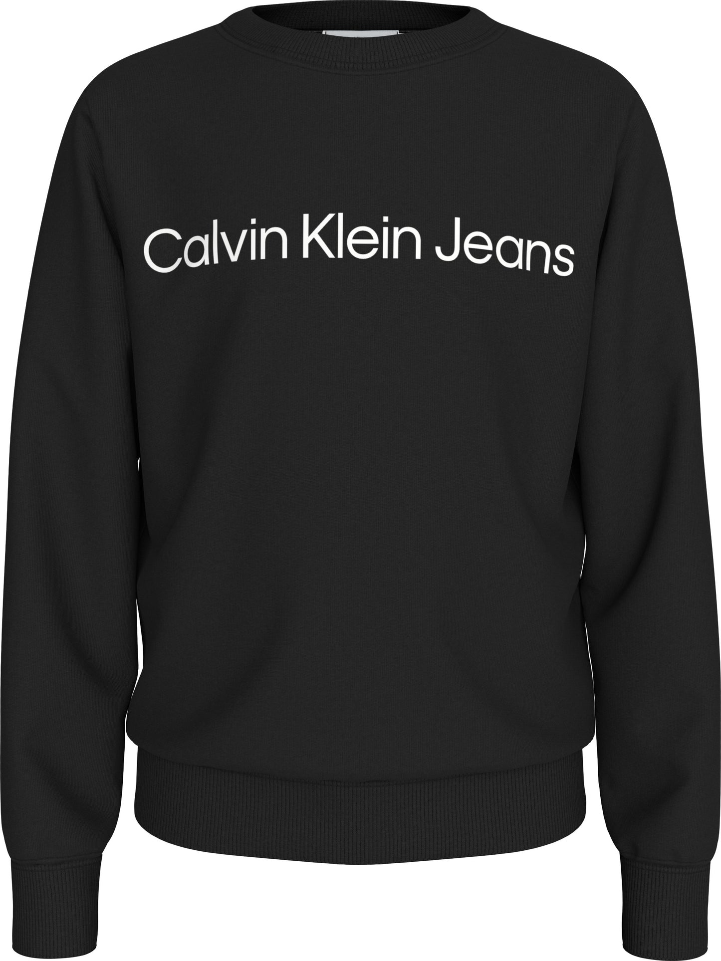 Felpa girocollo a maniche lunghe con maxi logo al centro