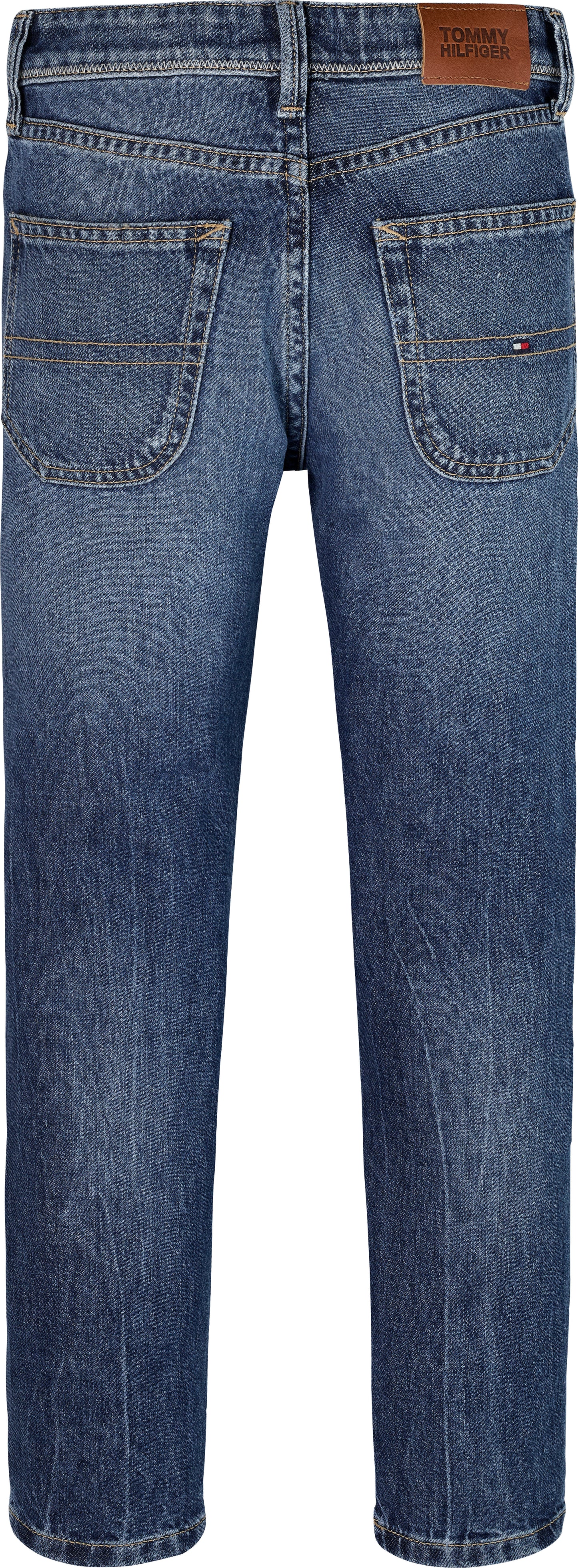 Jeans da ragazzo con taglio dritto e cuciture a contrasto sulle tasche KBOKBO90441