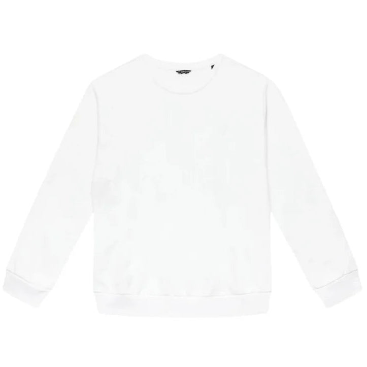 Felpa da ragazzo con triangolo a sinistra e maxi logo lettering sul retro in rilievo