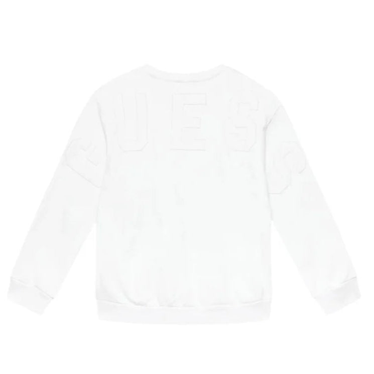 Felpa da ragazzo con triangolo a sinistra e maxi logo lettering sul retro in rilievo