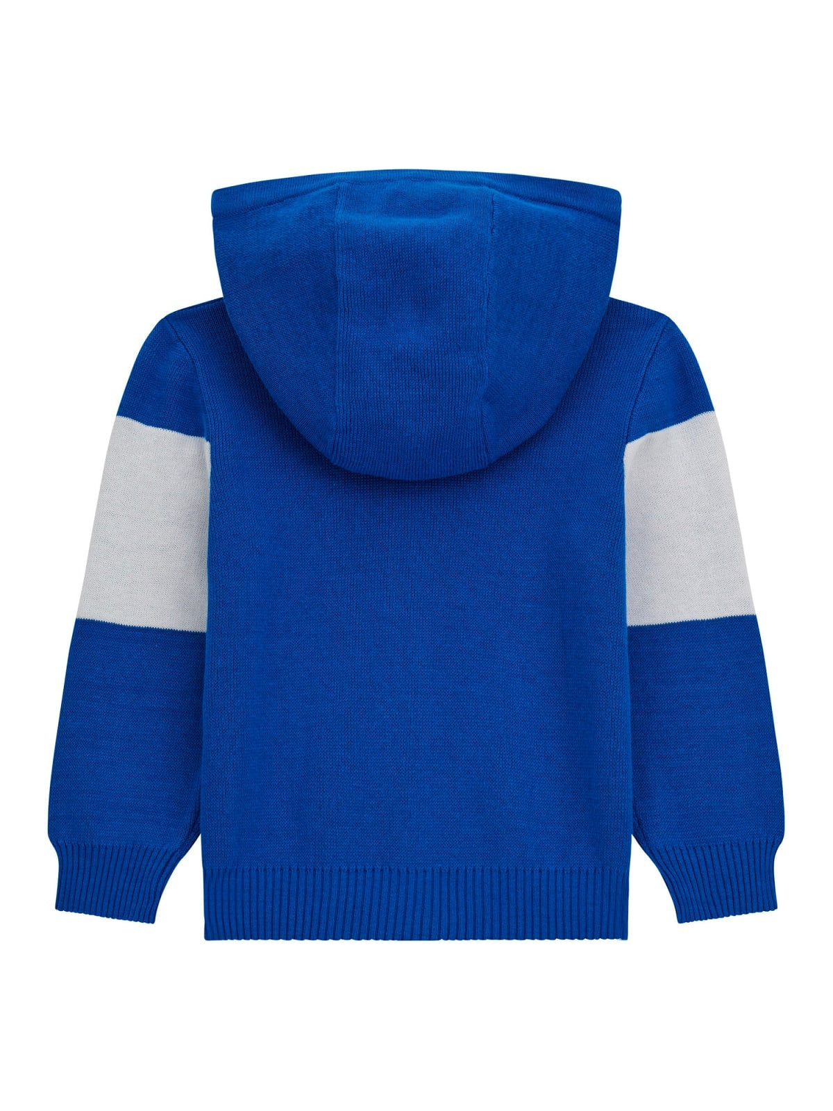 Cardigan con cappuccio, zip e maxi logo sul davanti