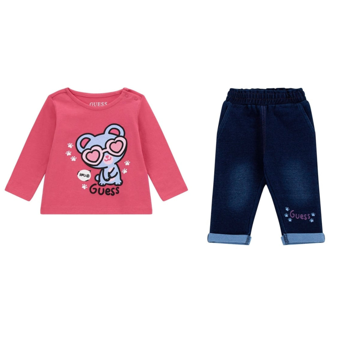 Completo da neonata a due pezzi con maglia e jeans