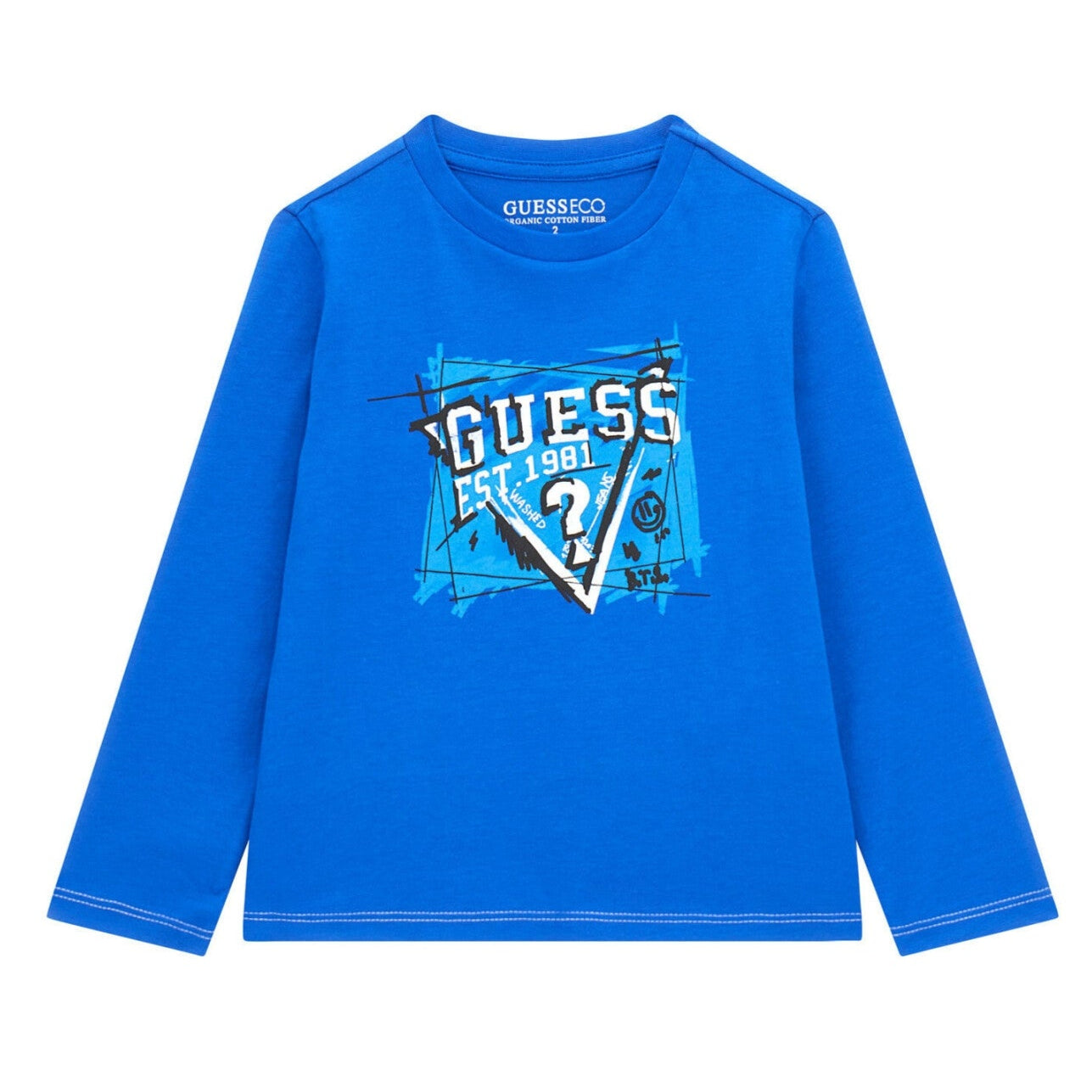 Maglia girocollo con stampa logata squadrata sul davanti