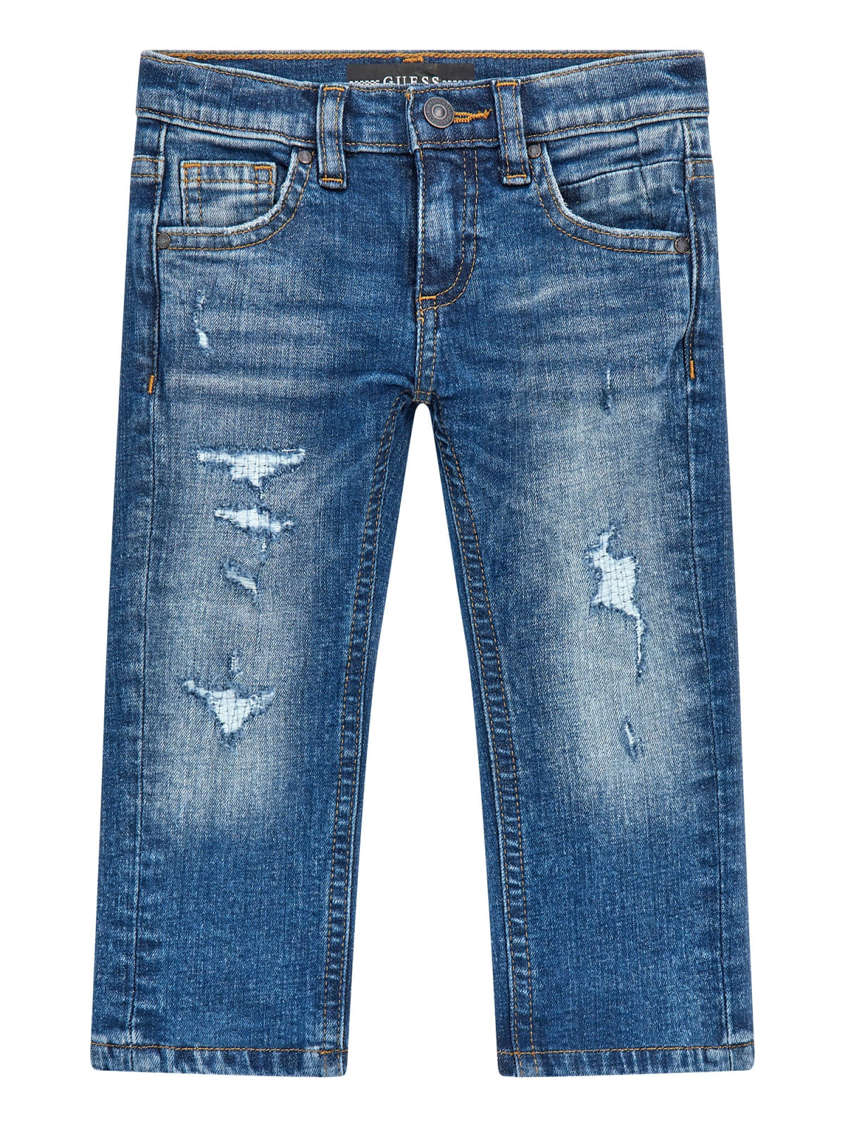 Jeans da bambino modello slim con strappi sul davanti