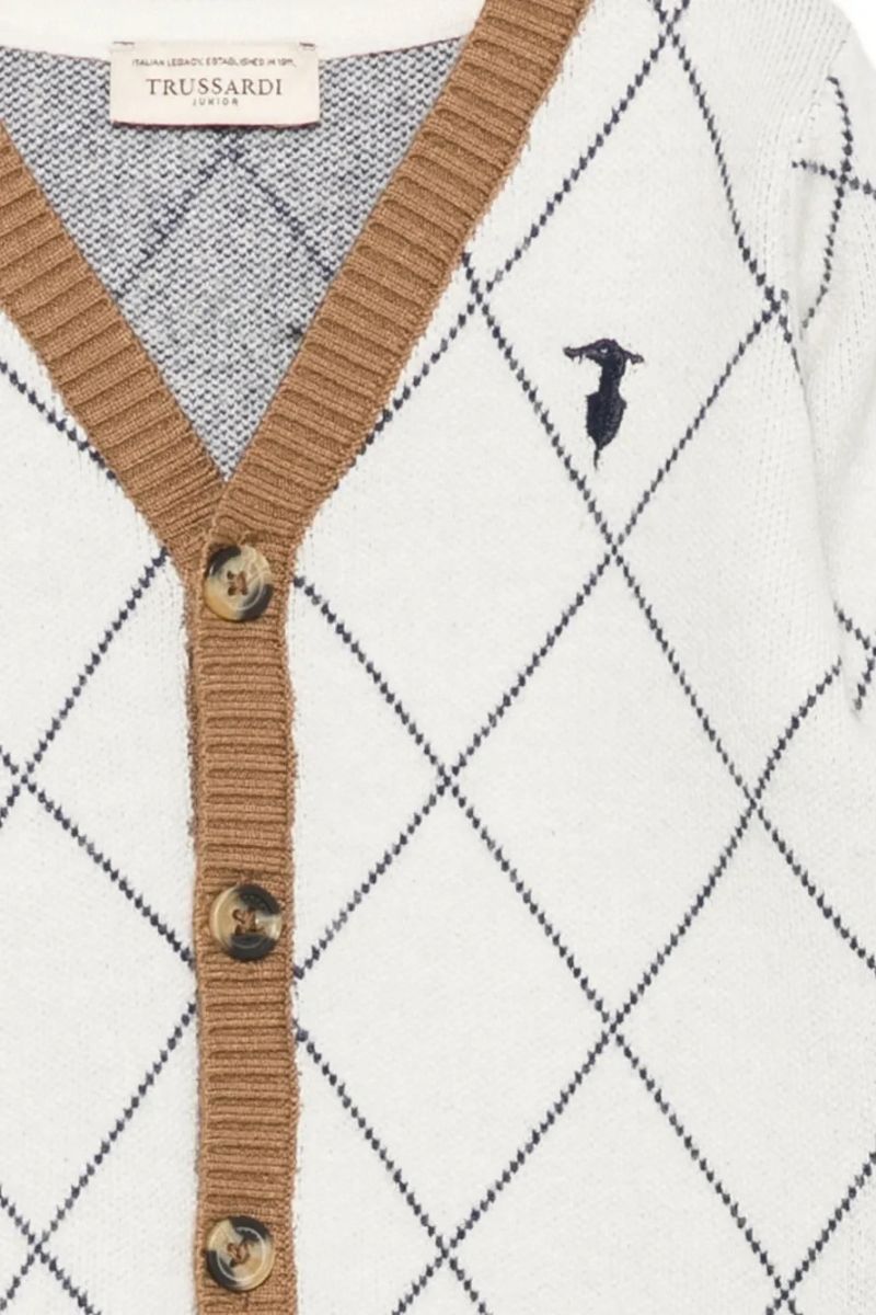 Cardigan da neonato e bambino con motivo a rombi TIA26095CD