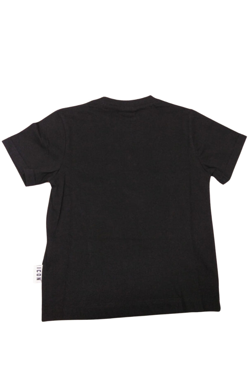 T-shirt girocollo da ragazzo con maxi logo lettering trasversale stampato sul davanti IBKS001172
