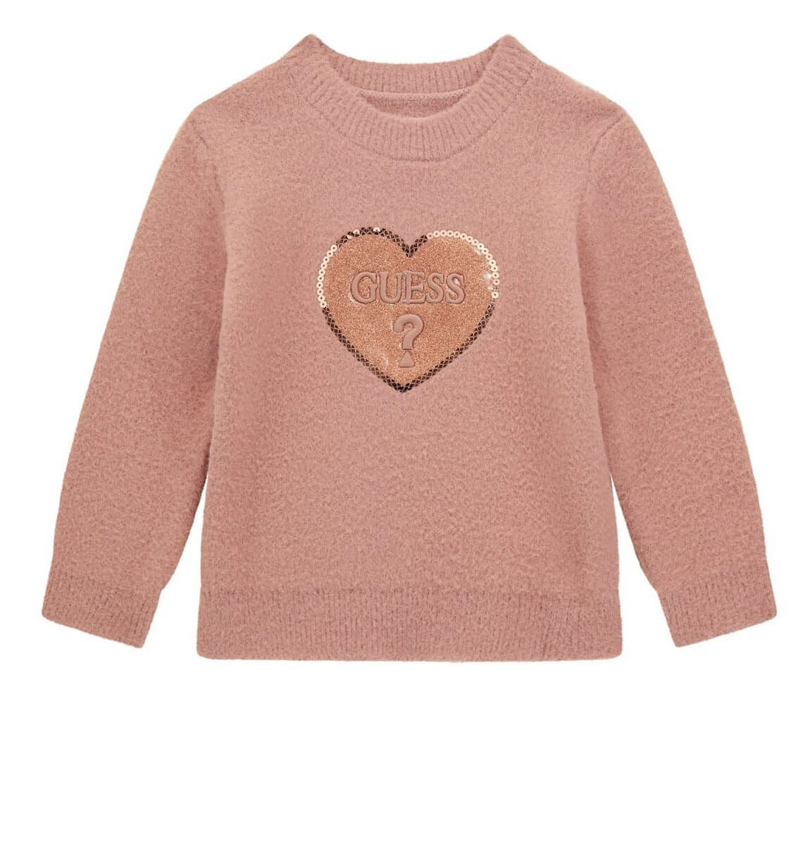 Maglione da bambina con maxi cuore logato frontale con strass