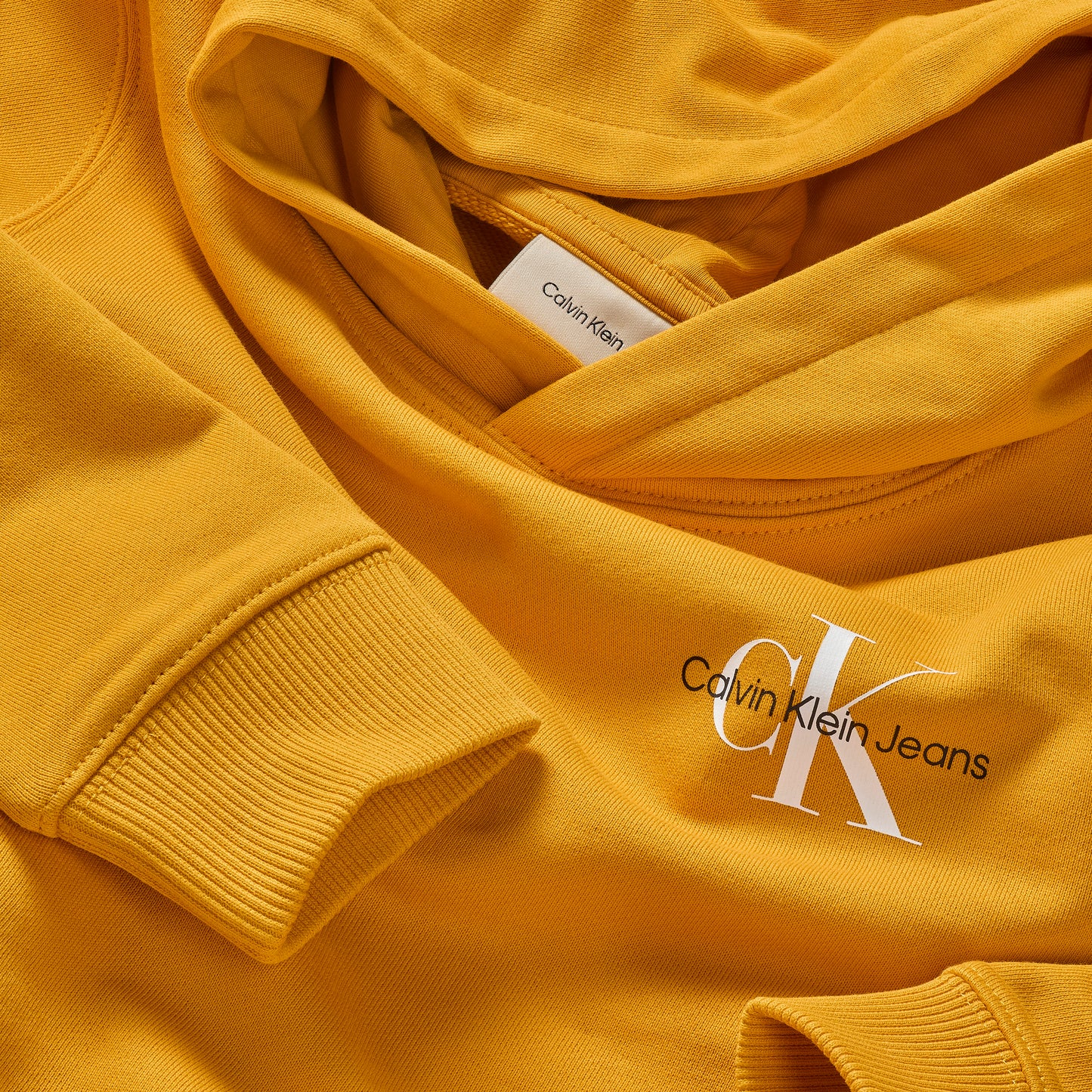 Felpa con cappuccio da bambino e ragazzo con logo monogram sul lato sinistro