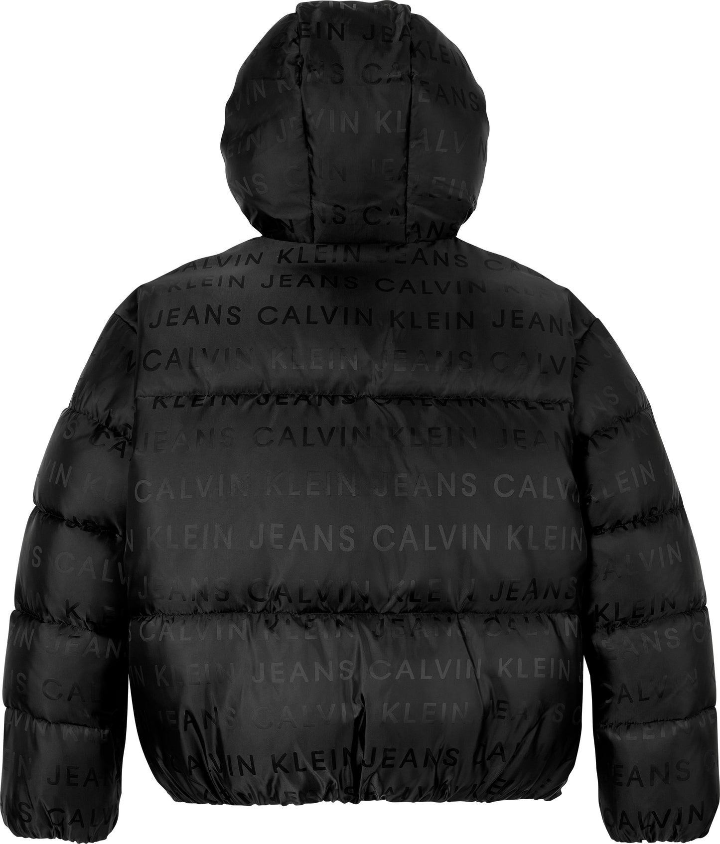 Giubbotto da ragazza con cappuccio e logo lettering all over