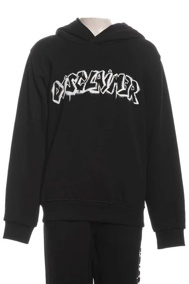 Felpa da ragazzo con cappuccio e maxi logo frontale