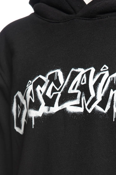 Felpa da ragazzo con cappuccio e maxi logo frontale