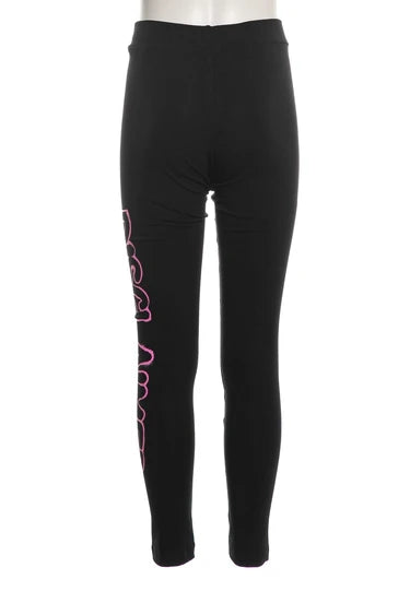 Leggins da ragazza a vita media con maxi logo a sinistra