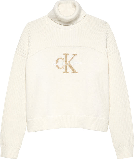 Maglione cropped da bambina e ragazza con collo alto