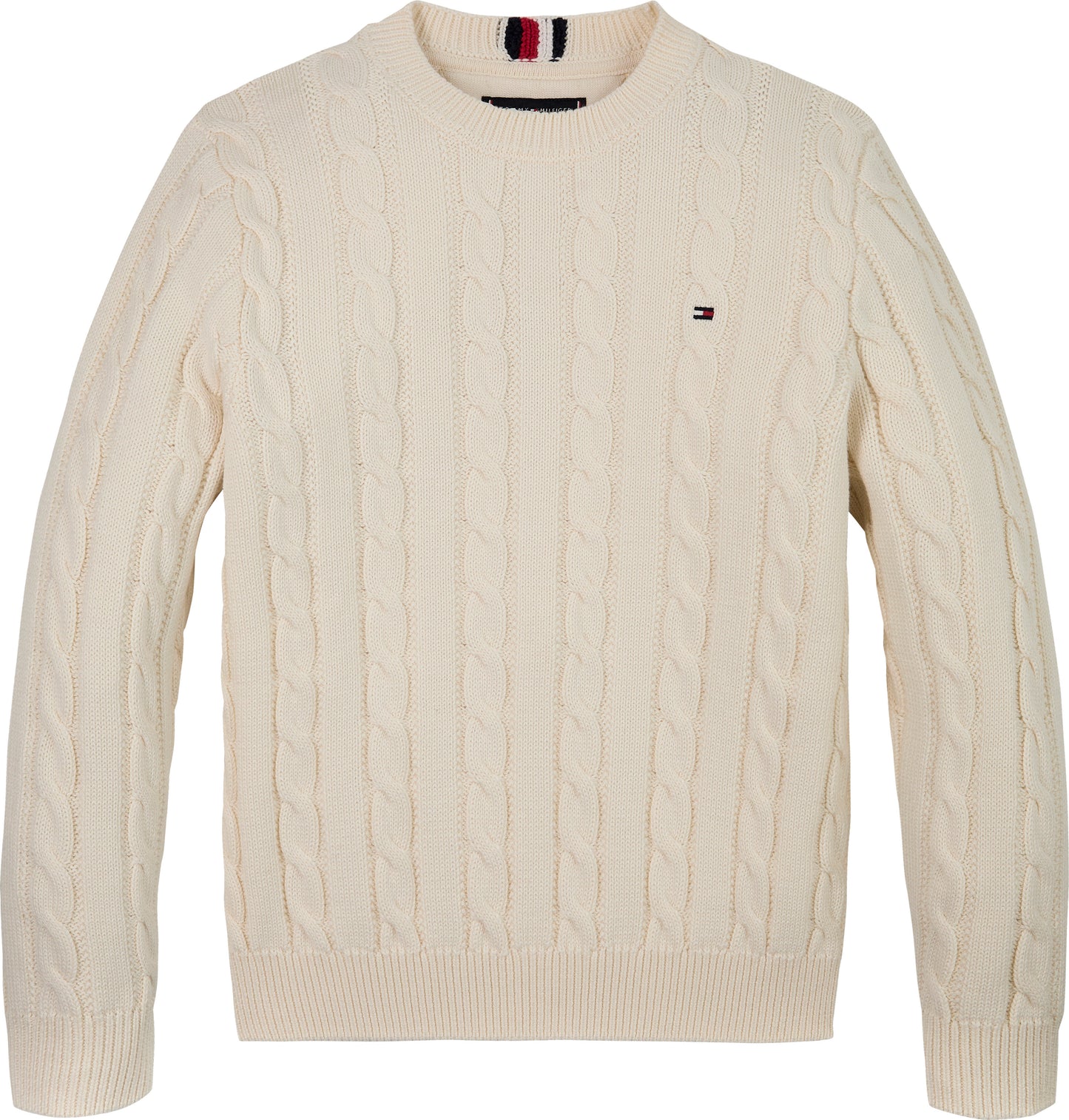 Maglione girocollo lavorato a trecce