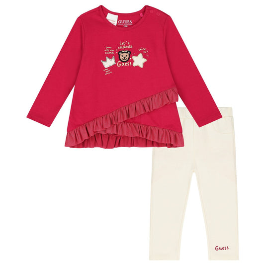 Completo da bambina con maglia lunga e leggins