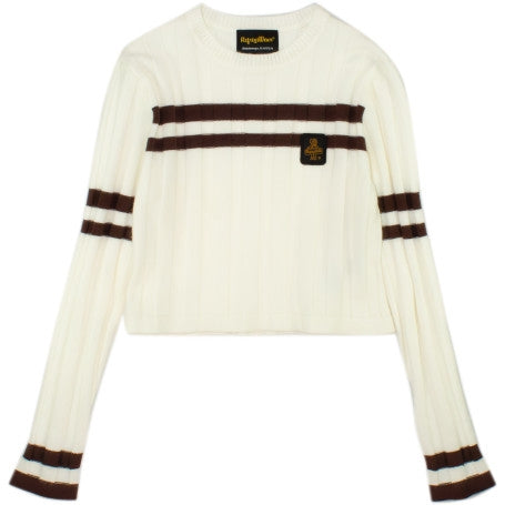 Maglione cropped da ragazza a coste