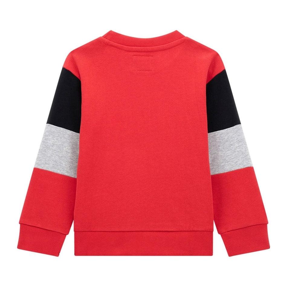 Felpa girocollo con maxi logo e tasca frontale