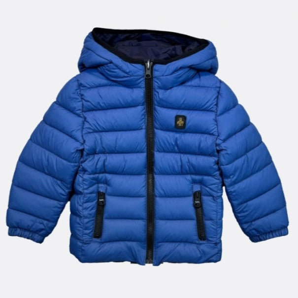 Giubbotto reversibile liscio/trapuntato da bambino e ragazzo con cappuccio