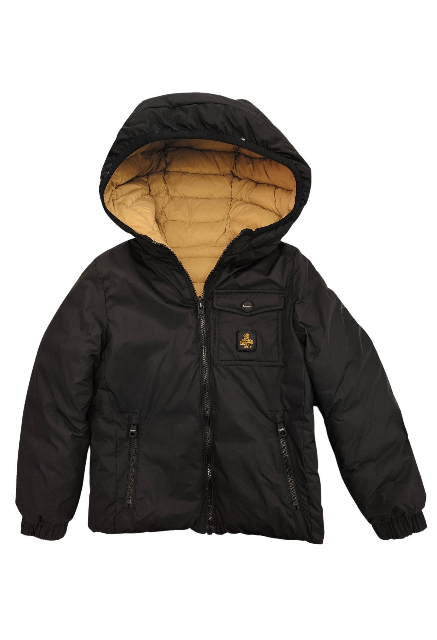 Giubbotto reversibile liscio/trapuntato da bambino e ragazzo con cappuccio